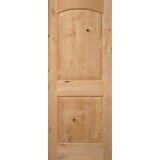 Interior 6'8" x 1-3/4" 2-Panel Arch Knotty Alder Wood Door Slab