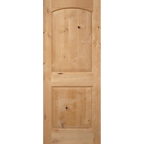 Interior 6'8" x 1-3/4" 2-Panel Arch Knotty Alder Wood Door Slab Interior 6'8" x 1-3/4" 2-Panel Arch Knotty Alder Wood Door Slab