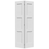 6'8" Tall 3-Panel Shaker Primed Interior Bifold Doors