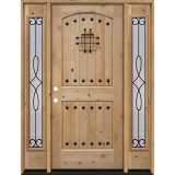 Rustic Knotty Alder Wood Door Unit with #299 Sidelites #UK20