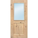 Half Lite Low-E Knotty Alder Wood Door Slab