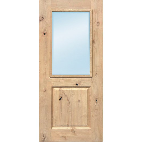Half Lite Low-E Knotty Alder Wood Door Slab Half Lite Low-E Knotty Alder Wood Door Slab