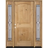 Rustic Knotty Alder Wood Door Unit with #299 Sidelites #UK25