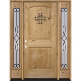 Rustic Knotty Alder Wood Door Unit with #299 Sidelites #UK26