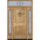 Rustic Knotty Alder Wood Door Unit with #299 Transom #UK26