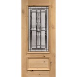 3/4 Lite Knotty Alder Wood Door Slab #277