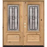 3/4 Lite Knotty Alder Wood Double Door Unit #277