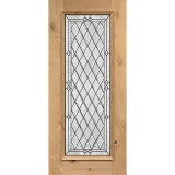 Diamond 3/4 Lite Knotty Alder Wood Door Slab #294