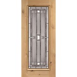 Full Lite Knotty Alder Wood Door Slab #297