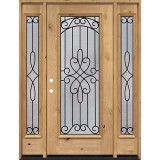 Full Lite Knotty Alder Wood Door Unit with Sidelites #299