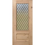 Diamond Granite 3/4 Lite Knotty Alder Wood Door Slab #373