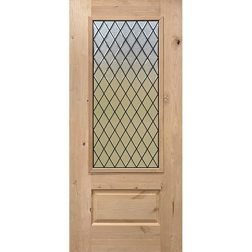 Diamond Granite 3/4 Lite Knotty Alder Wood Door Slab #373 Diamond Granite 3/4 Lite Knotty Alder Wood Door Slab #373