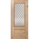 Diamond 3/4 Lite Knotty Alder Wood Door Slab #374