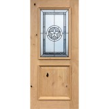 Half Lite Star Knotty Alder Wood Door Slab #40