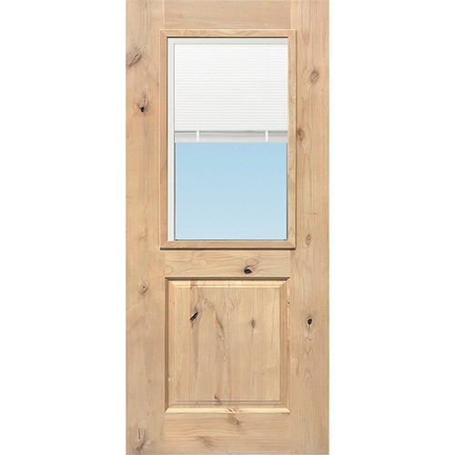 Half Mini-blind Knotty Alder Wood Door Slab