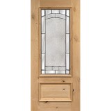 3/4 Lite Knotty Alder Wood Door Slab #67