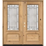 3/4 Lite Knotty Alder Wood Double Door Unit #67