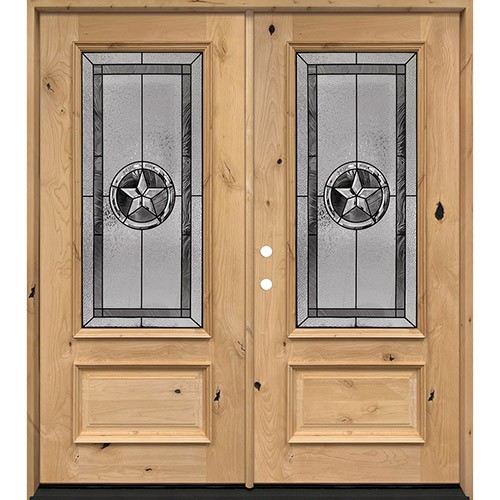 Texas Star 3/4 Lite Knotty Alder Wood Double Door Unit #70