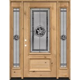 Texas Star 3/4 Lite Knotty Alder Wood Door Unit with Sidelites #70