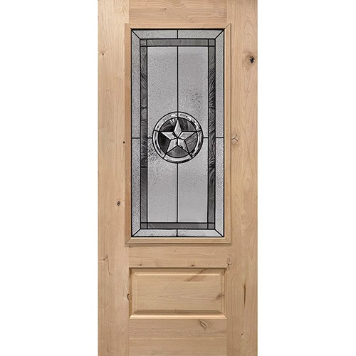 Texas Star 3/4 Lite Knotty Alder Wood Door Slab #70 Texas Star 3/4 Lite Knotty Alder Wood Door Slab #70
