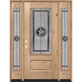Texas Star 3/4 Lite Knotty Alder Wood Door Unit with Sidelites #70