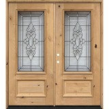 3/4 Lite Knotty Alder Wood Double Door Unit #73