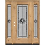 Texas Star Full Lite Knotty Alder Wood Door Unit with Sidelites #90