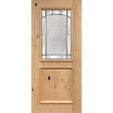 Half Lite Knotty Alder Wood Door Slab #27
