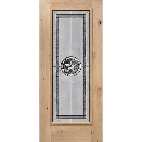 Texas Star Full Lite Knotty Alder Wood Door Slab #90 Texas Star Full Lite Knotty Alder Wood Door Slab #90