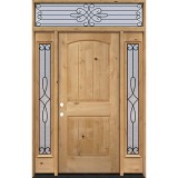 Rustic Knotty Alder Wood Door Unit with #299 Transom #UK25
