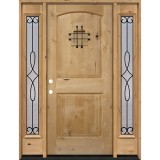 Rustic Knotty Alder Wood Door Unit with #299 Sidelites #UK26