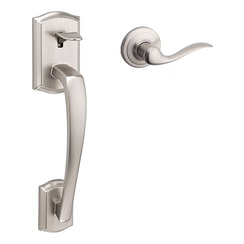 Kwikset Prescott Exterior Door Handle Satin Nickel