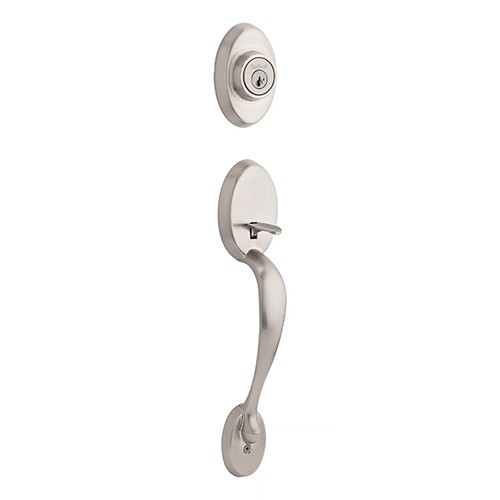 Kwikset Rome Exterior Door Handle Locket Satin Nickel