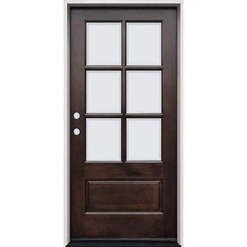 6-Lite Espresso Mahogany Prehung Wood Door Unit #EM5205