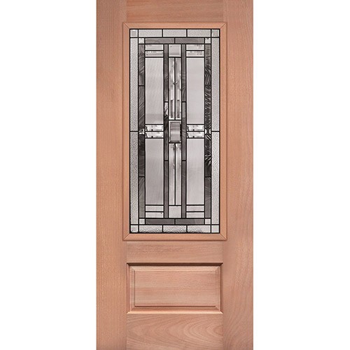 3/4 Lite Mahogany Wood Door Slab #277