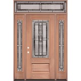 3/4 Lite Mahogany Wood Door Unit with Transom #277
