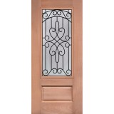 3/4 Lite Mahogany Wood Door Slab #279
