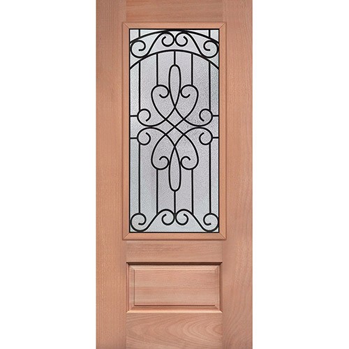 3/4 Lite Mahogany Wood Door Slab #279 3/4 Lite Mahogany Wood Door Slab #279