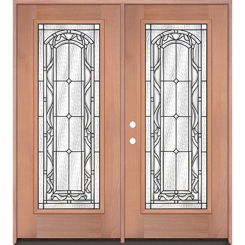 Full Lite Mahogany Wood Double Door Unit #292 Full Lite Mahogany Wood Double Door Unit #292
