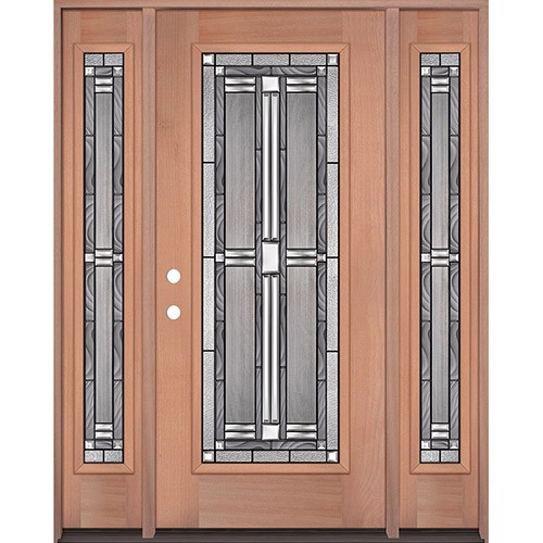 Full Lite Mahogany Wood Door Unit with Sidelites #297 Full Lite Mahogany Wood Door Unit with Sidelites #297