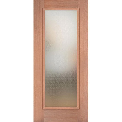 Privacy Glass Full Lite Mahogany Prehung Wood Door Unit