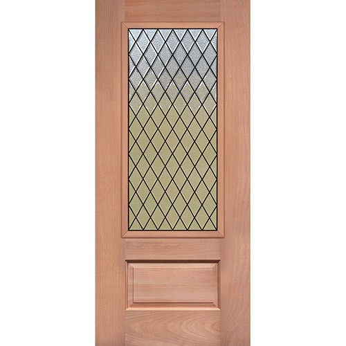 Diamond Granite 3/4 Lite Mahogany Wood Door Slab #373