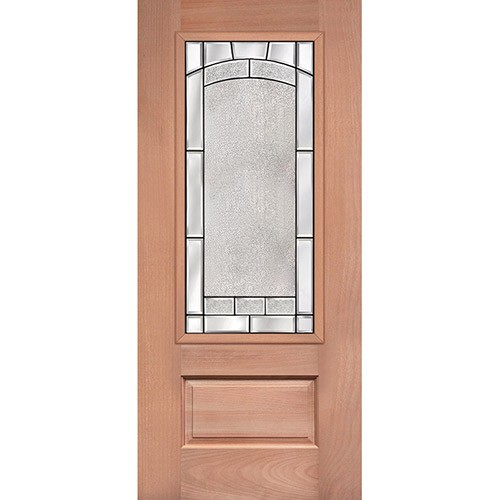 3/4 Lite Mahogany Wood Door Slab #67