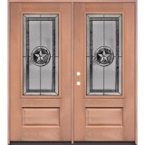 Texas Star 3/4 Lite Mahogany Wood Double Door Unit #70