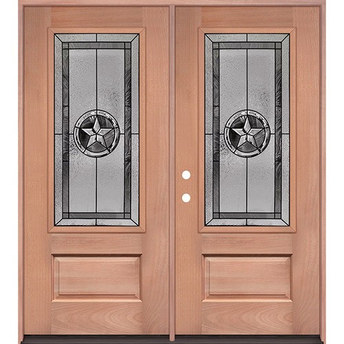 Texas Star 3/4 Lite Mahogany Wood Double Door Unit #70 Texas Star 3/4 Lite Mahogany Wood Double Door Unit #70