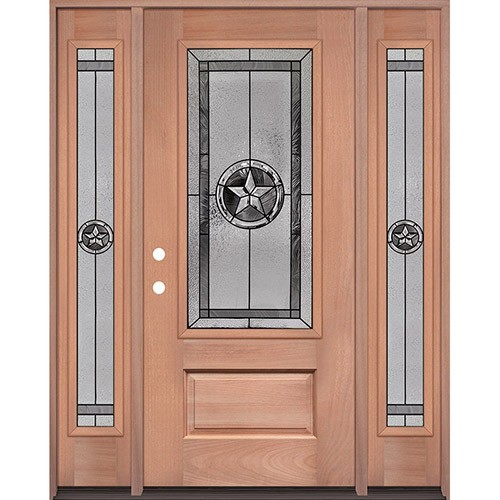 Texas Star 3/4 Lite Mahogany Wood Door Unit with Sidelites #70 Texas Star 3/4 Lite Mahogany Wood Door Unit with Sidelites #70