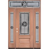 Texas Star 3/4 Lite Mahogany Wood Door Unit with Transom #70