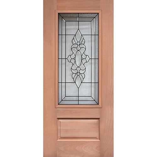 3/4 Lite Mahogany Wood Door Slab #73