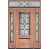 3/4 Lite Mahogany Prehung Wood Door Unit with Transom #UM73