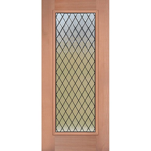 Diamond Granite Full Lite Mahogany Wood Door Slab #393
